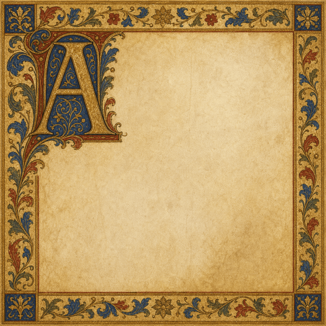 An illuminated parchment panel for Anthony's teaching that actions speak louder than words.