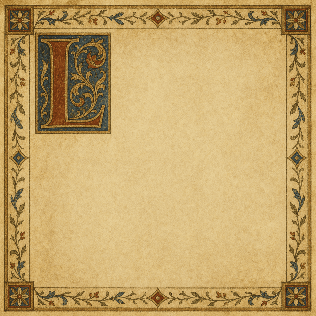 An illuminated parchment panel for the opening word of the Rule of St. Benedict.