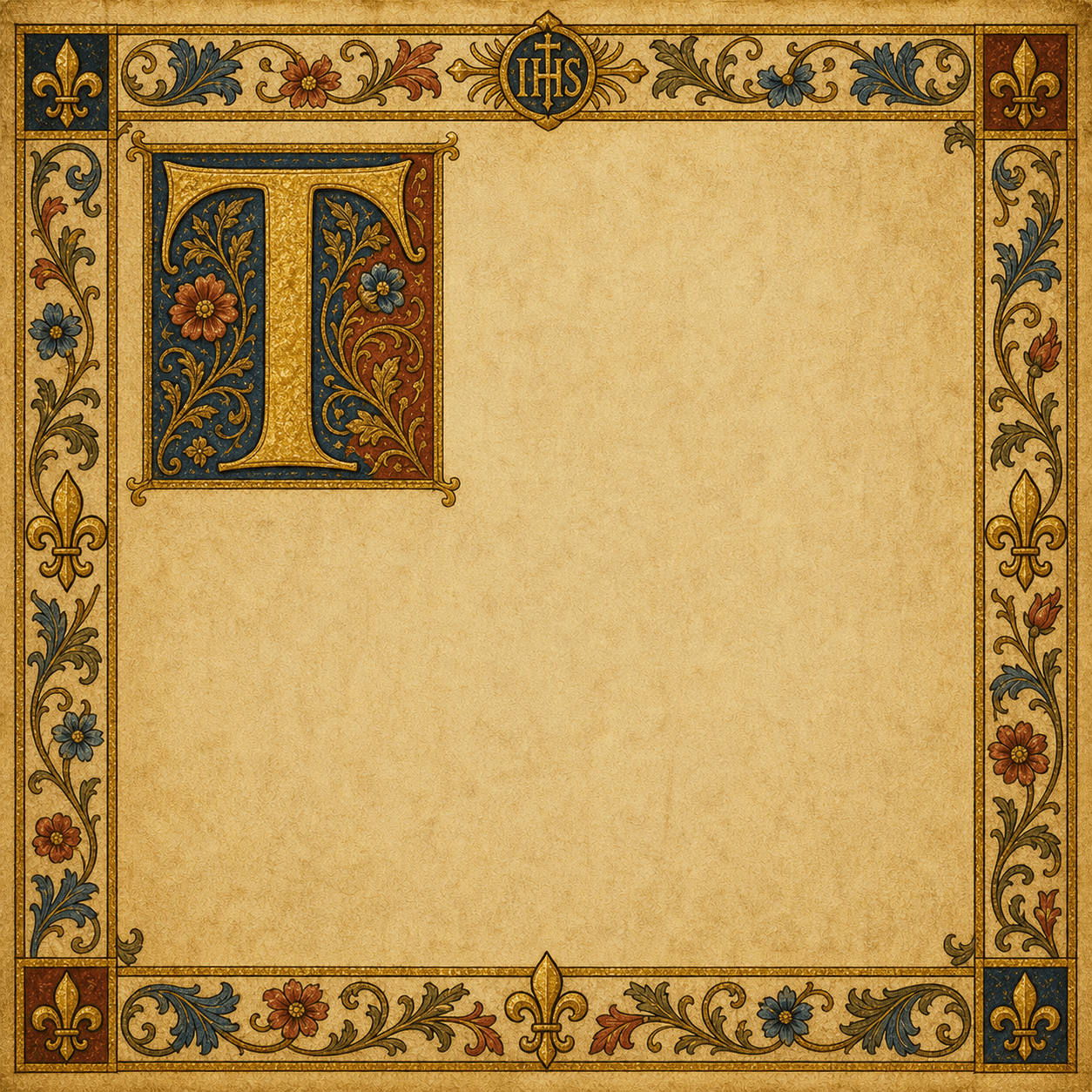 An illuminated parchment panel for the Suscipe prayer of St. Ignatius.