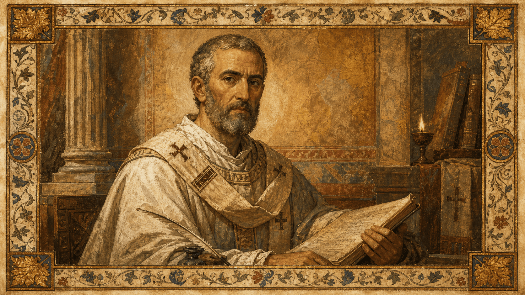 St. Ambrose of Milan in his episcopal dress, Doctor of the Church.