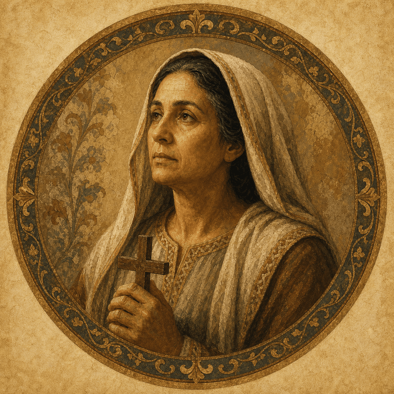 Portrait medallion of St. Monica.