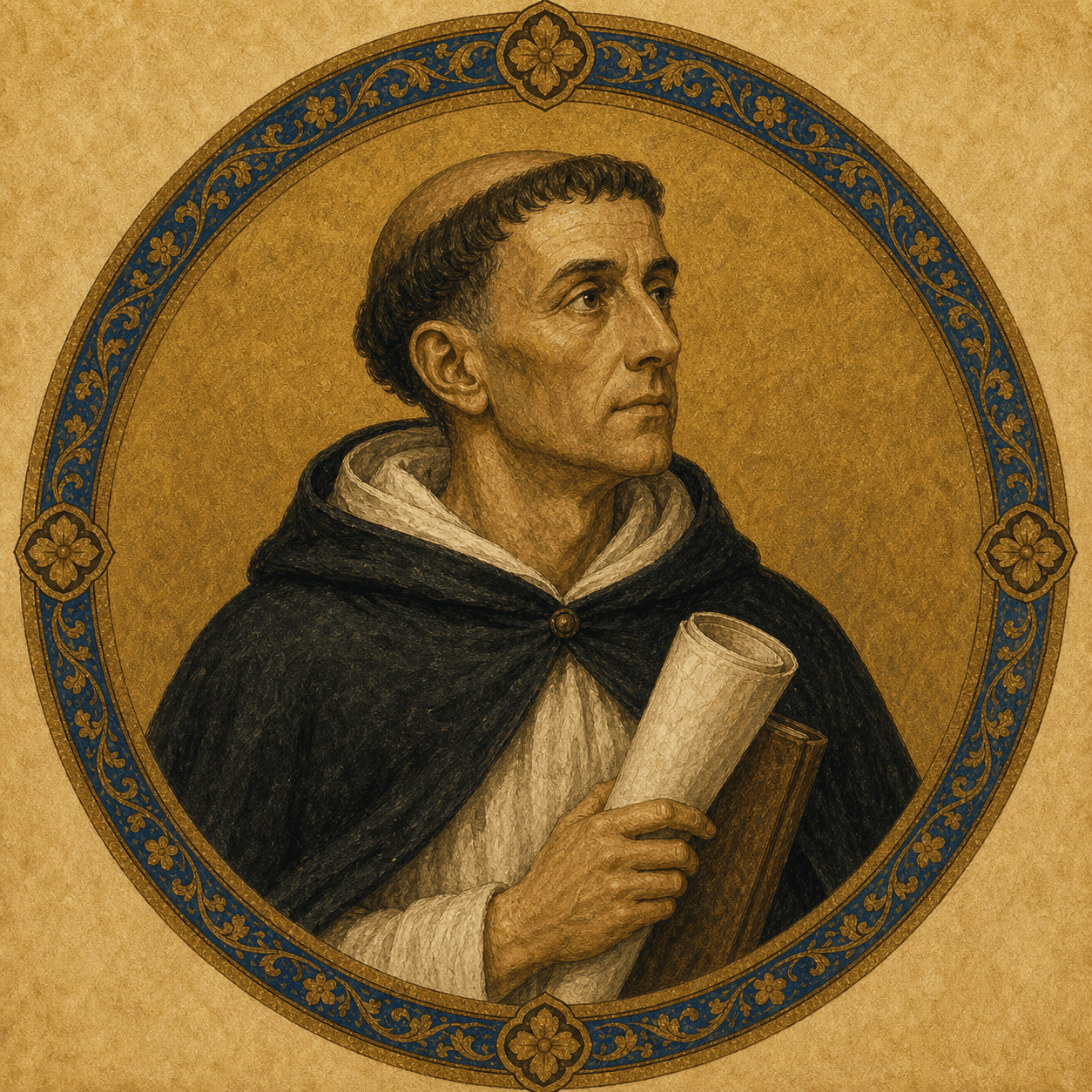 Portrait medallion of Blessed Raymond of Capua, Catherine's confessor and biographer.