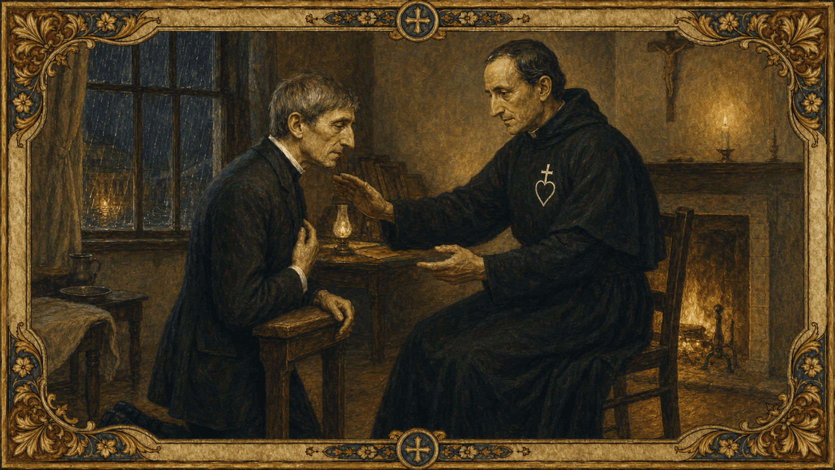 John Henry Newman received into the Catholic Church by Blessed Dominic Barberi at Littlemore.