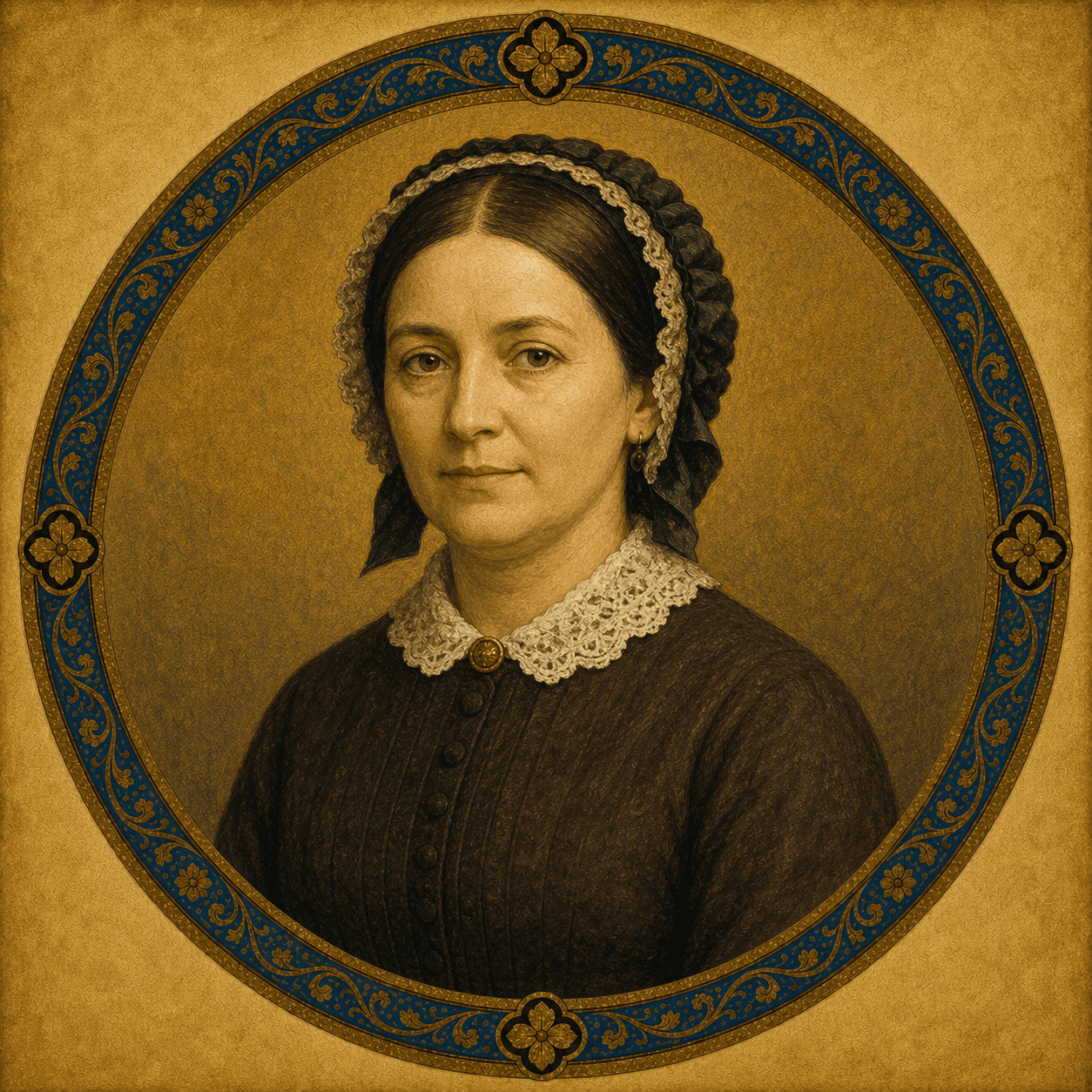 Portrait medallion of St. Zélie Martin, mother of St. Thérèse.